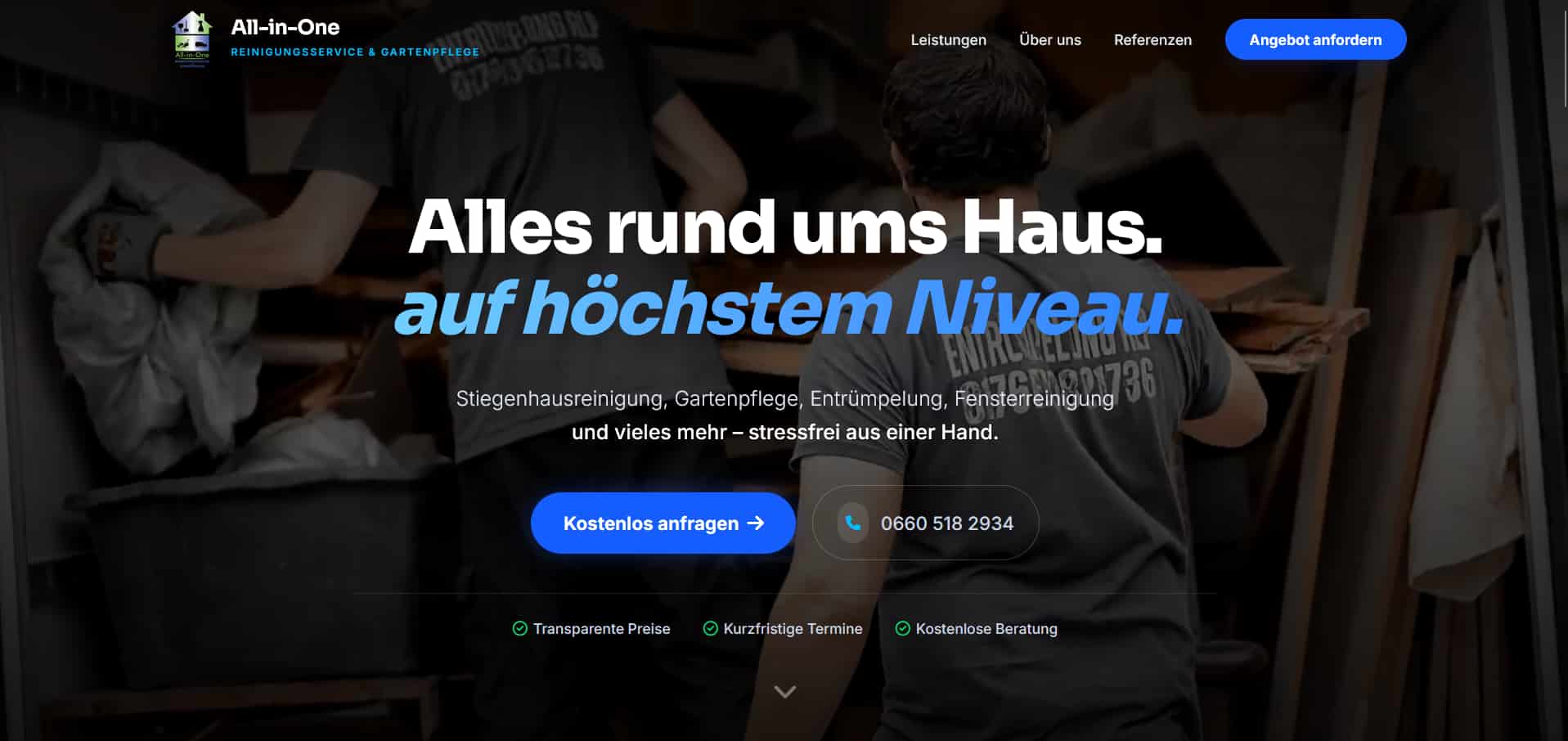 Vorschau der Website: AllInOne Objektbetreuung